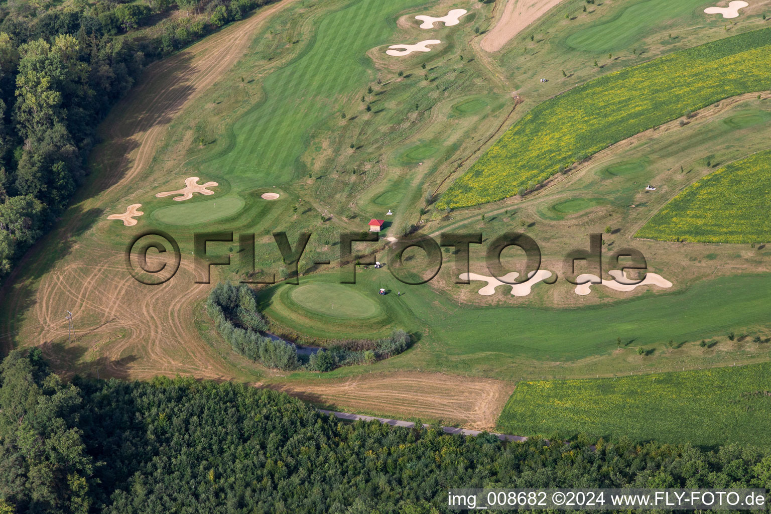 Golf Club Schloss Kressbach in the district Kreßbach in Tübingen in the state Baden-Wuerttemberg, Germany from the plane