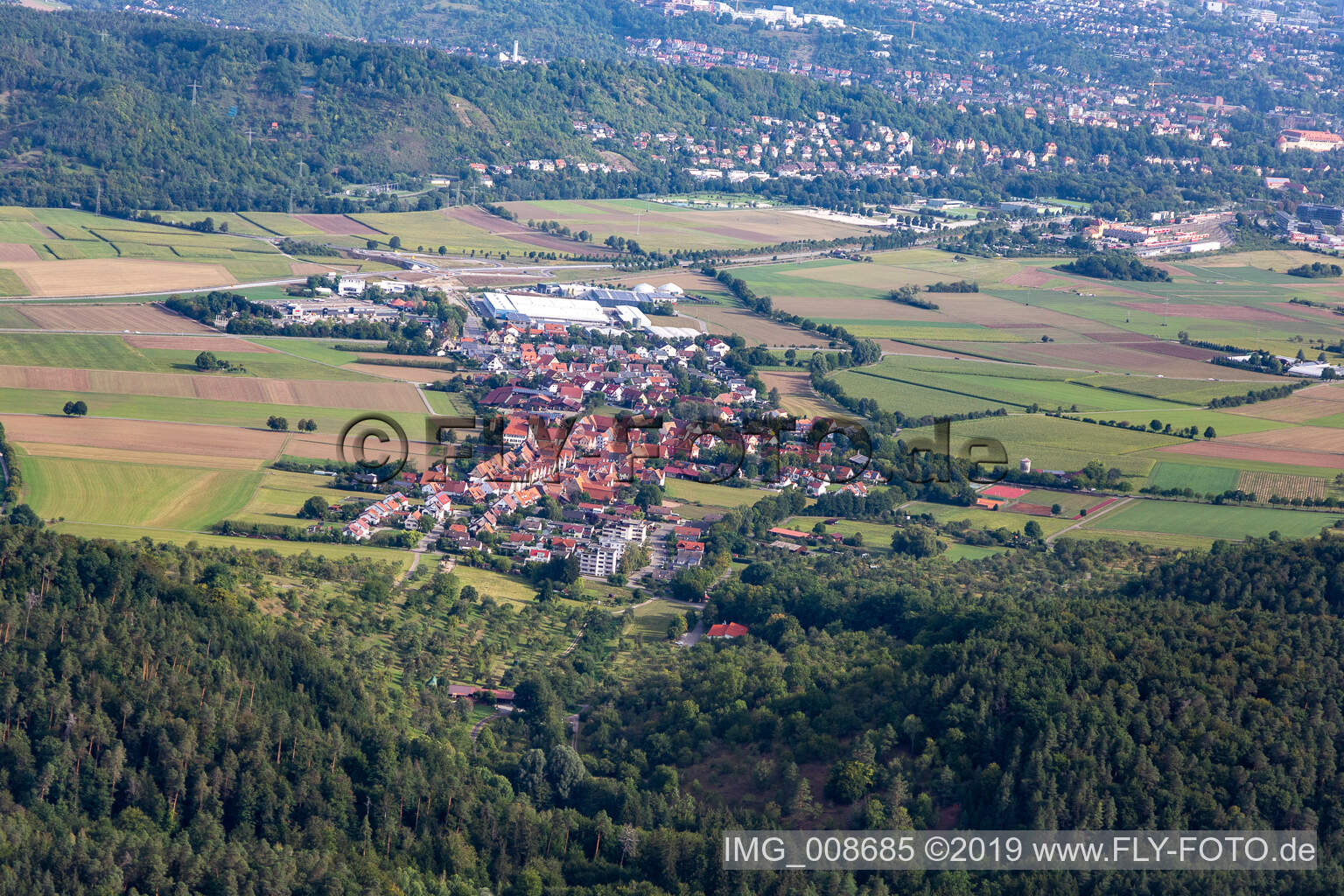 Aerial view of Weilheim in the state Baden-Wuerttemberg, Germany