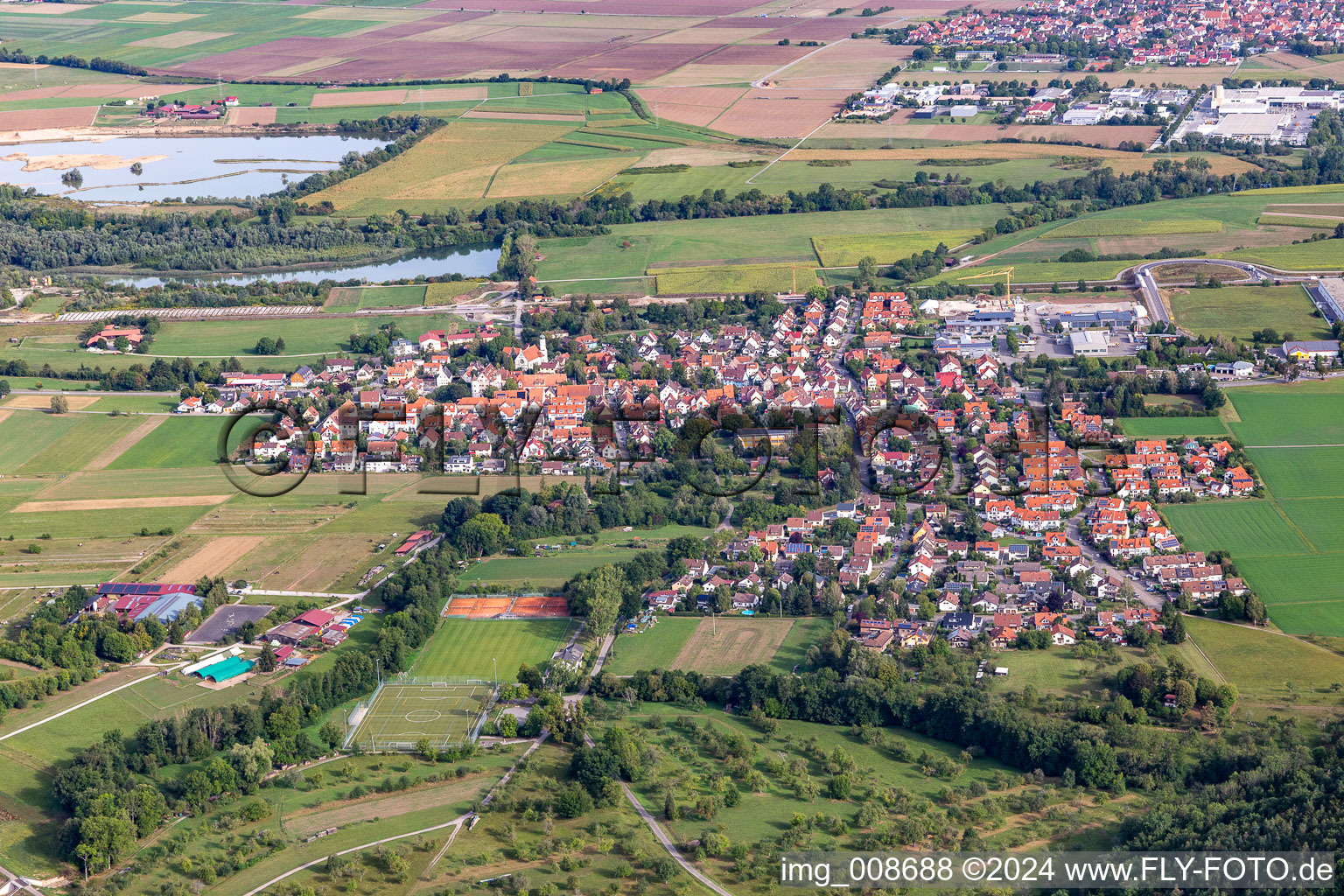 Aerial view of District Bühl in Tübingen in the state Baden-Wuerttemberg, Germany