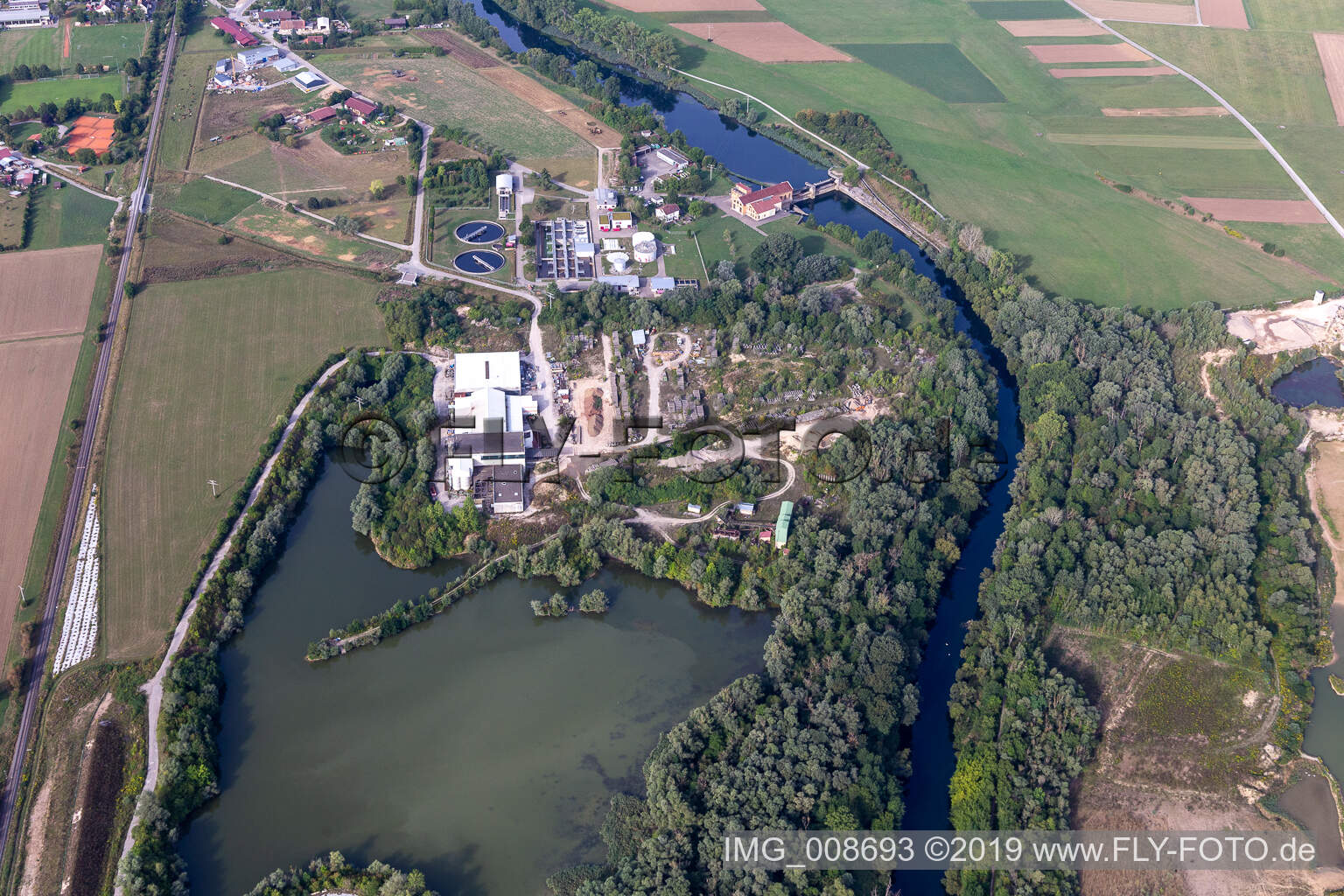 Kiebingen sewage treatment plant in Rottenburg am Neckar in the state Baden-Wuerttemberg, Germany