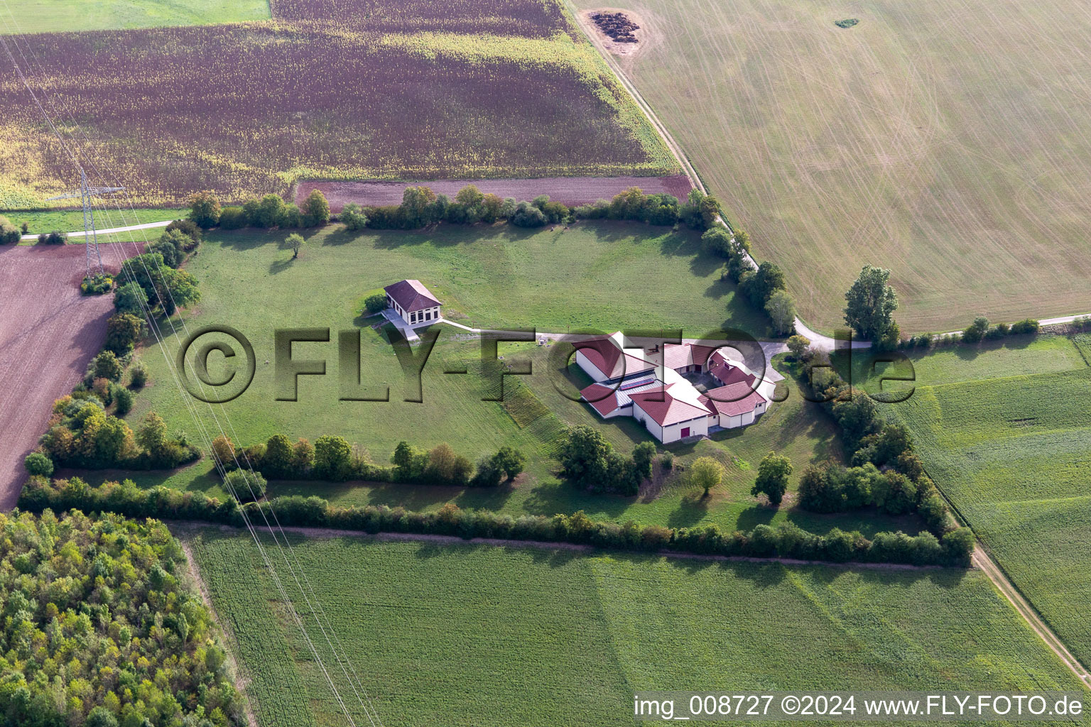 Exposure of archaeological excavation sites on the area of a Roman house in Kilchberg in the state Baden-Wuerttemberg, Germany