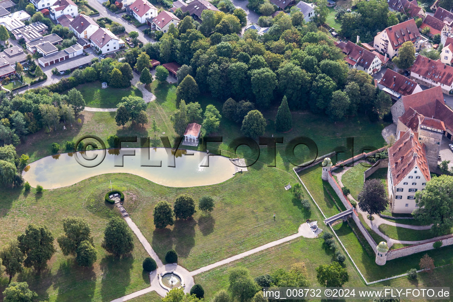 Building complex in the park of the castle and Orangerie Kilchberg in Tuebingen in the state Baden-Wuerttemberg, Germany