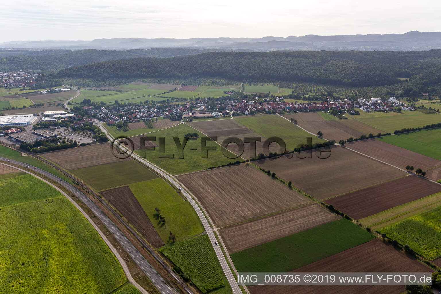 Oblique view of Weilheim in the state Baden-Wuerttemberg, Germany