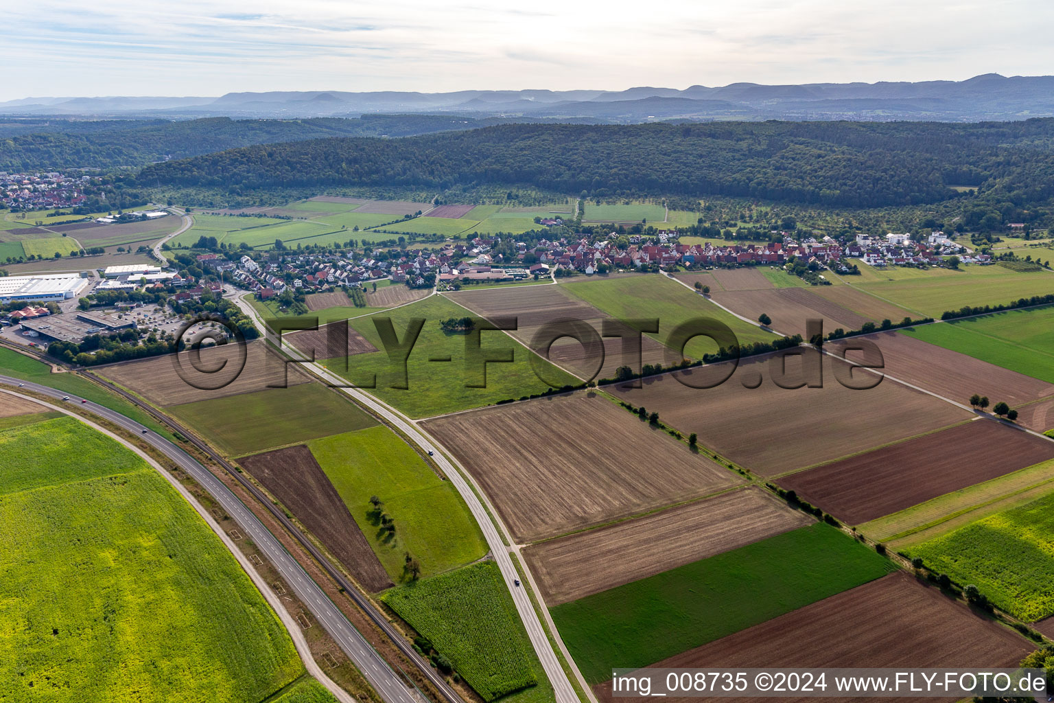 Oblique view of Weilheim in the state Baden-Wuerttemberg, Germany