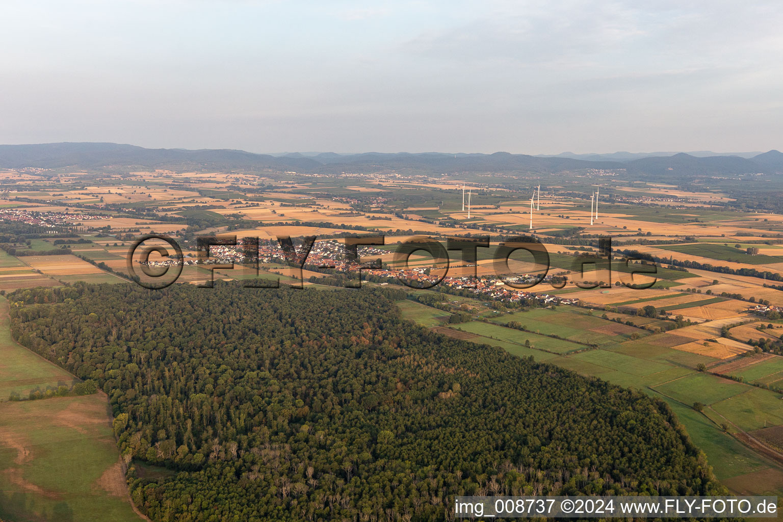 Aerial photograpy of Freckenfeld in the state Rhineland-Palatinate, Germany