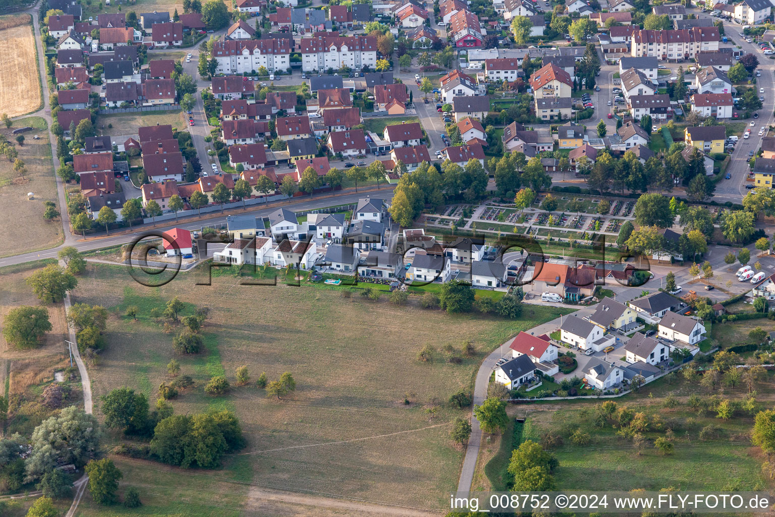 New development area Hofwaldweg in the district Plittersdorf in Rastatt in the state Baden-Wuerttemberg, Germany