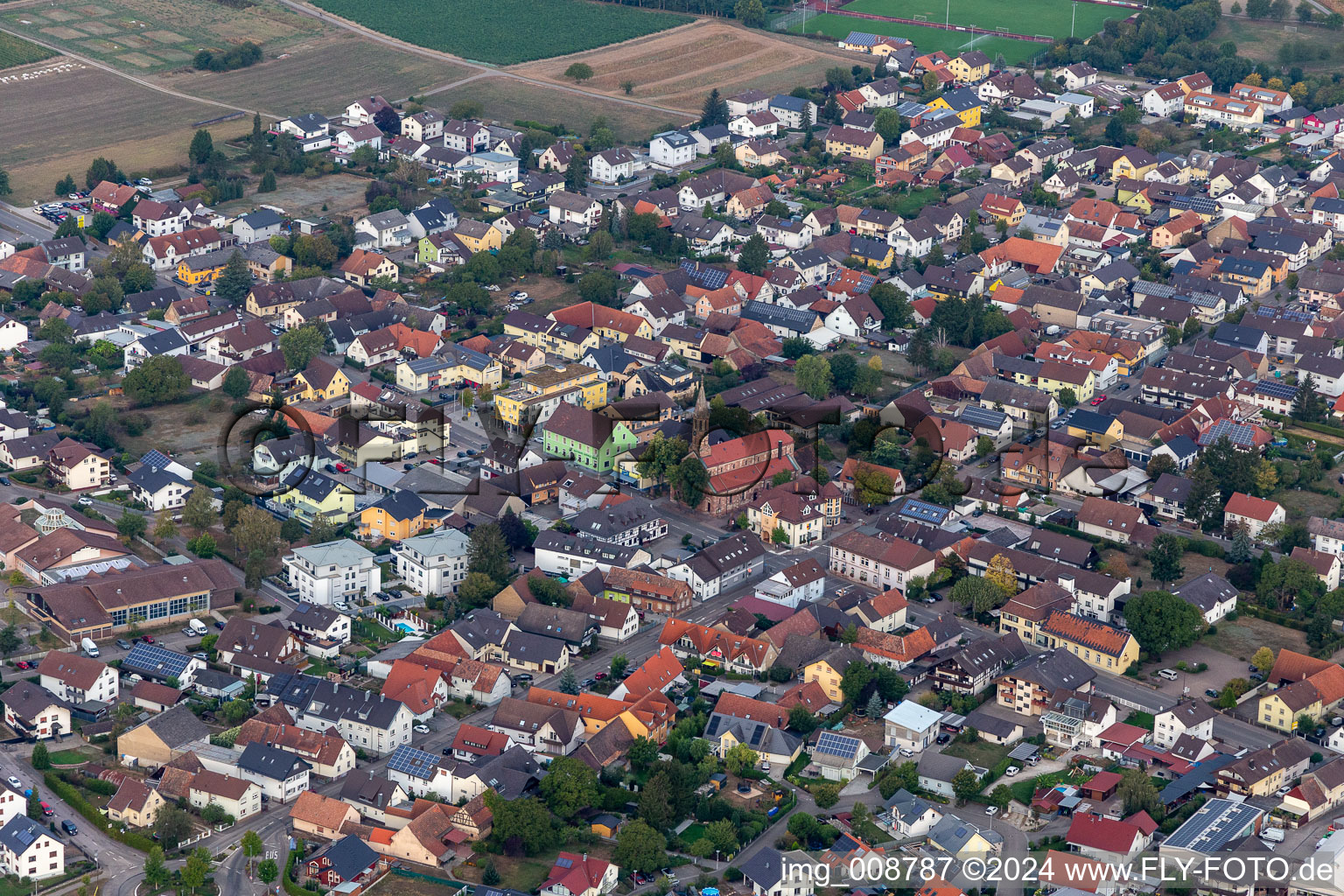 Center market in Huegelsheim in the state Baden-Wuerttemberg, Germany