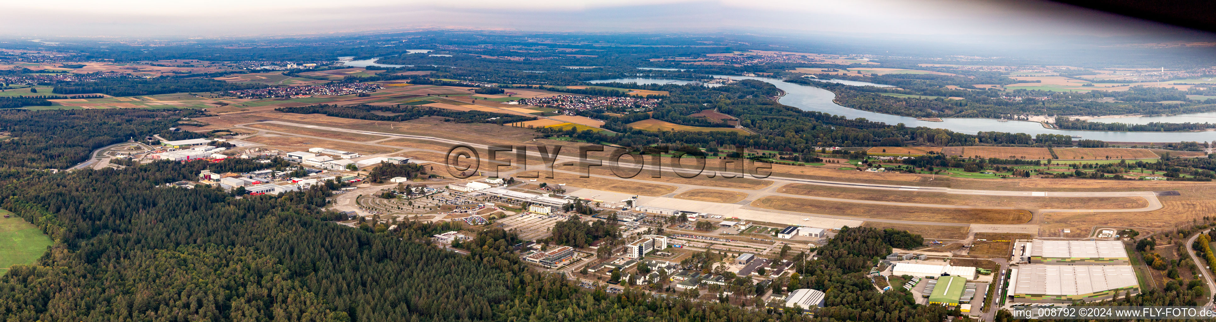 Panorama of Baden-Airpark in the district Söllingen in Rheinmünster in the state Baden-Wuerttemberg, Germany