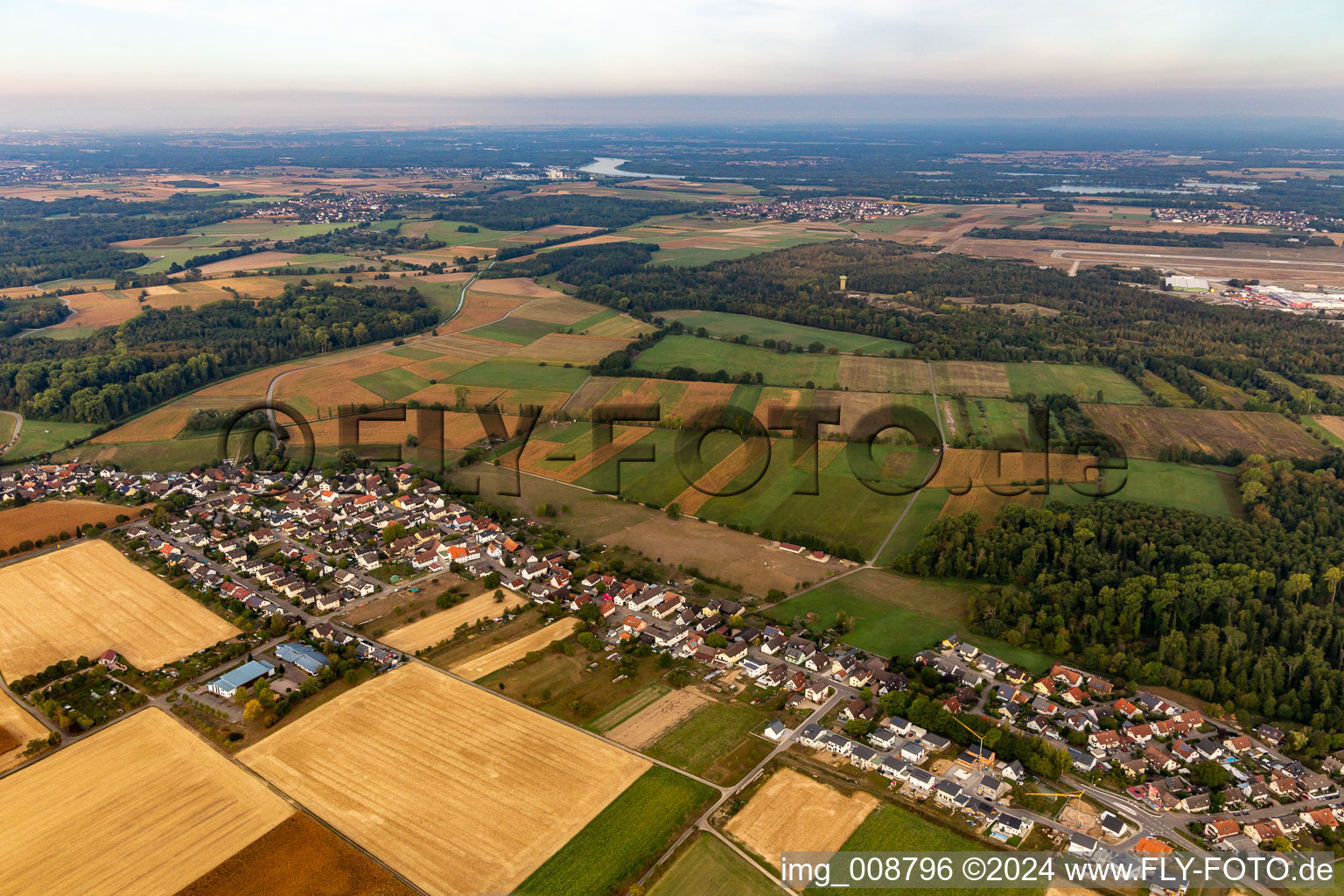 Aerial view of District Leiberstung in Sinzheim in the state Baden-Wuerttemberg, Germany