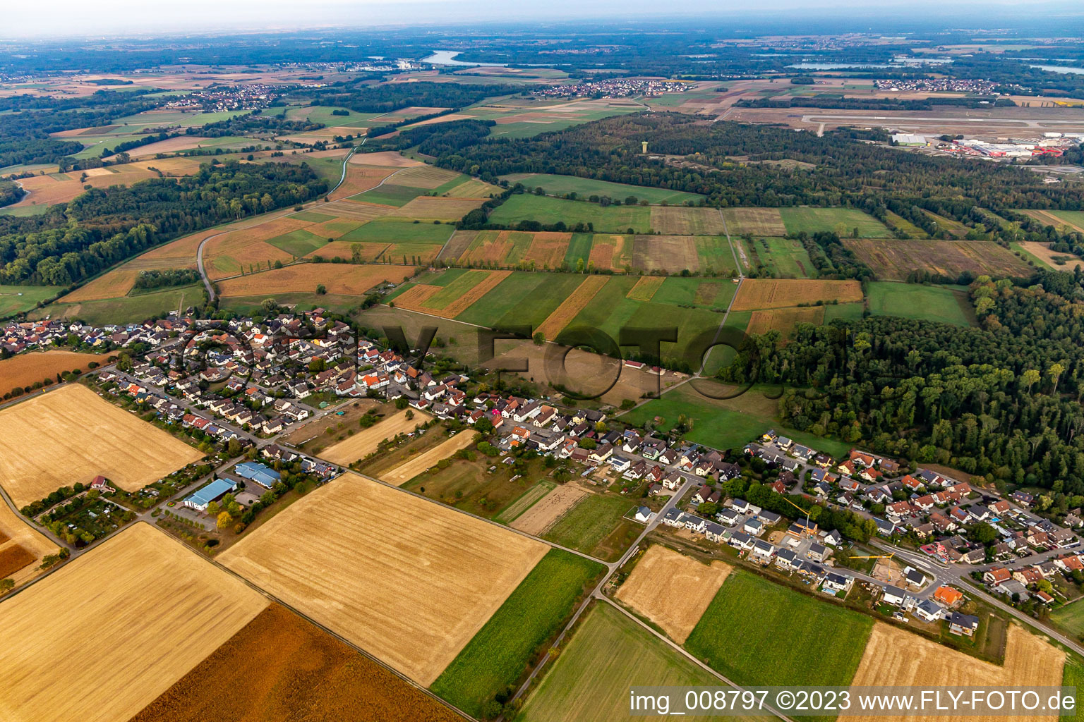 Aerial photograpy of District Leiberstung in Sinzheim in the state Baden-Wuerttemberg, Germany