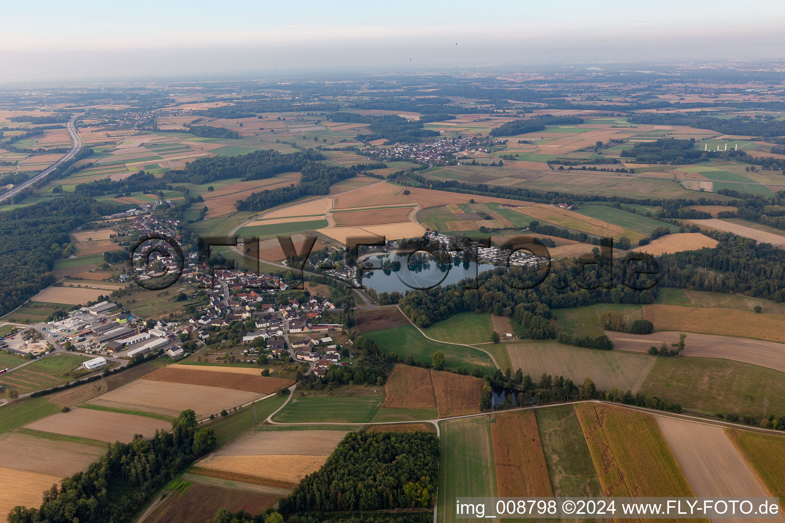 Camping with caravans and tents in the district Oberbruch in Buehl in the state Baden-Wuerttemberg, Germany