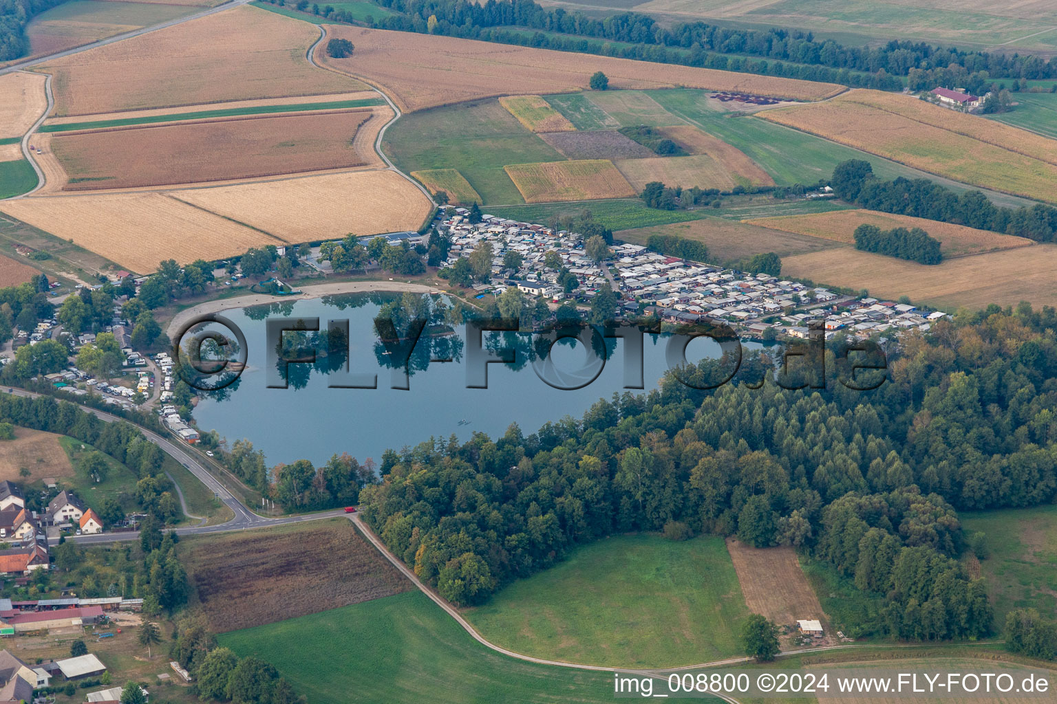 Camping site Adam oHG on the lake in the district Oberbruch in Bühl in the state Baden-Wuerttemberg, Germany