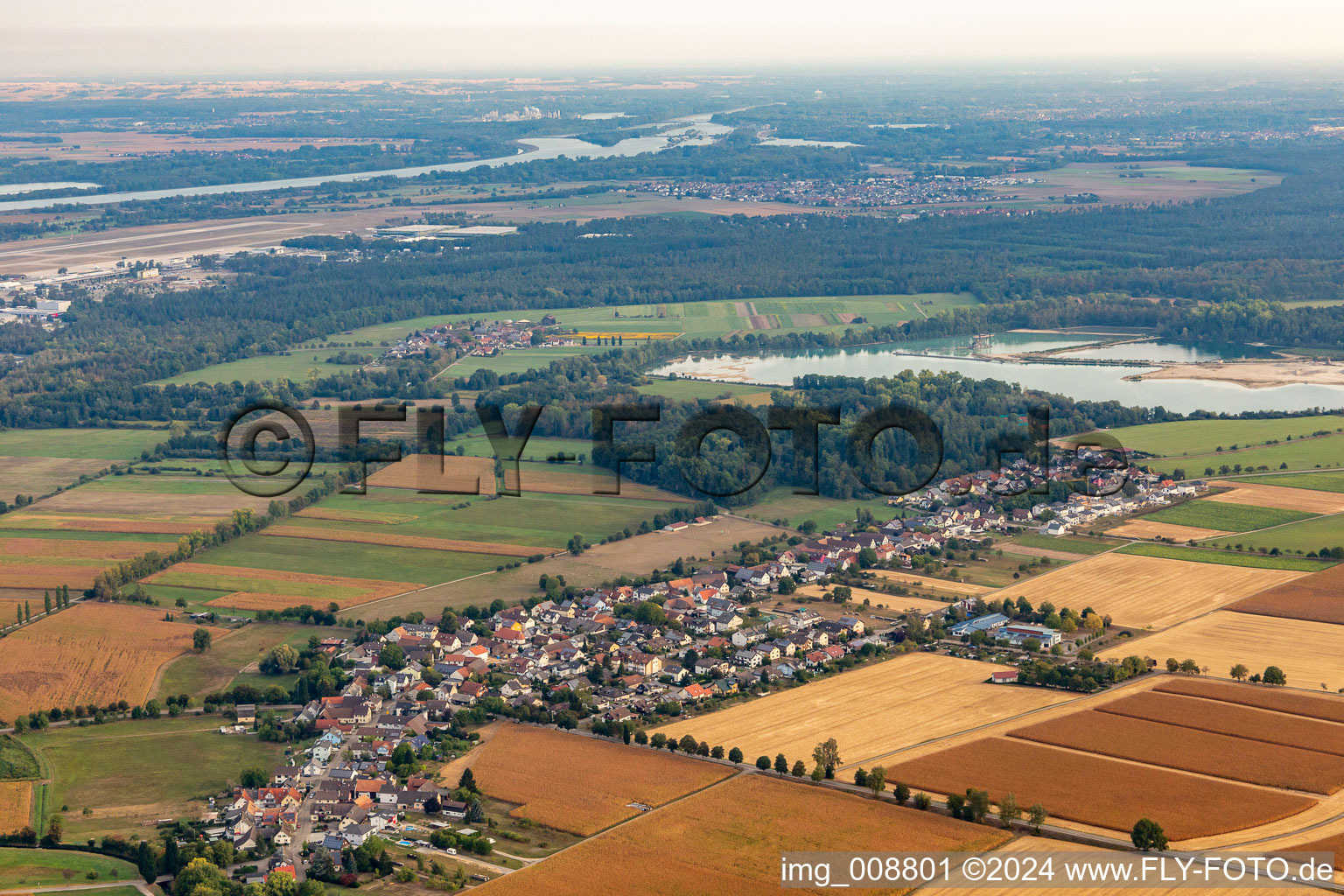 Oblique view of District Leiberstung in Sinzheim in the state Baden-Wuerttemberg, Germany