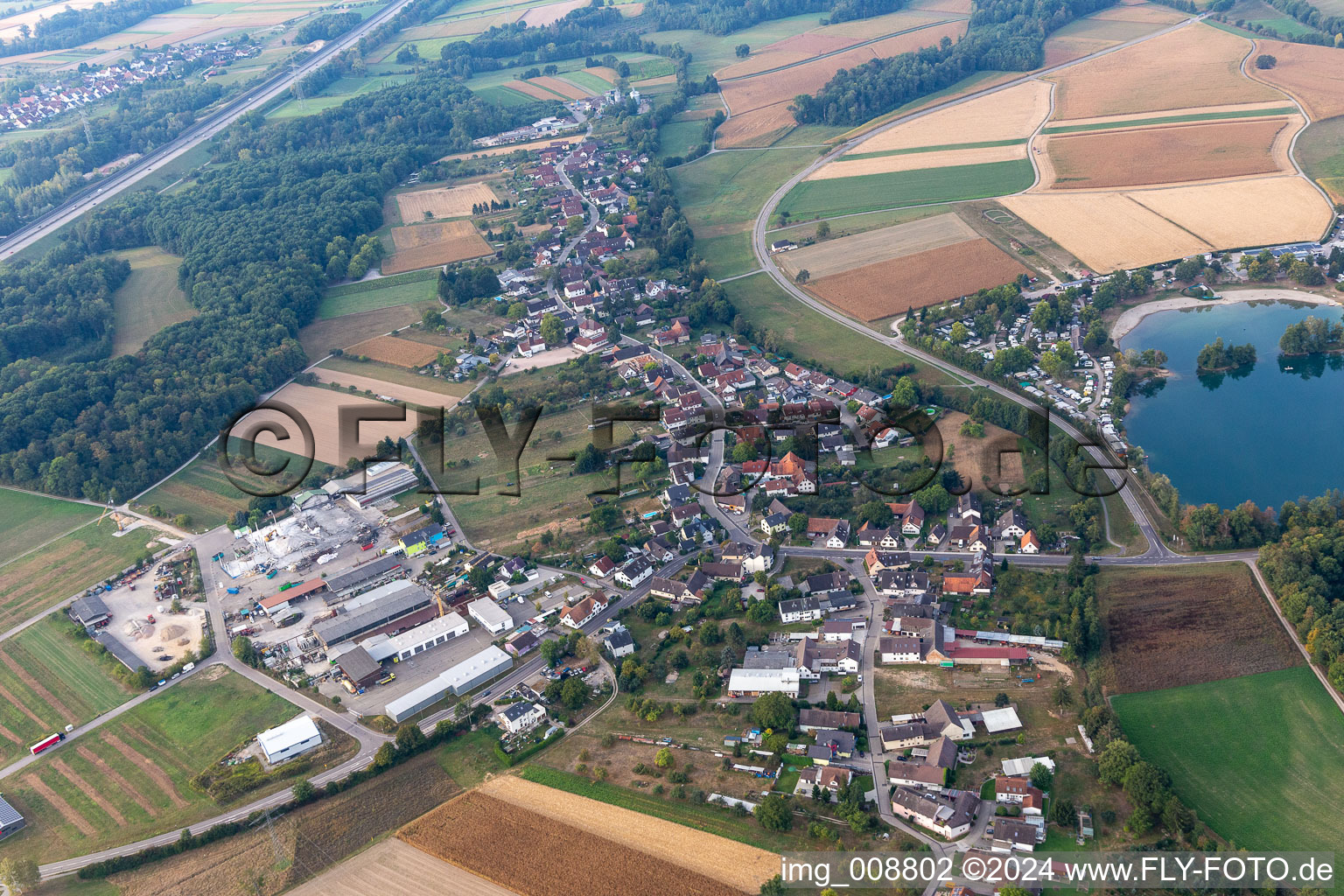 Aerial view of District Oberbruch in Bühl in the state Baden-Wuerttemberg, Germany