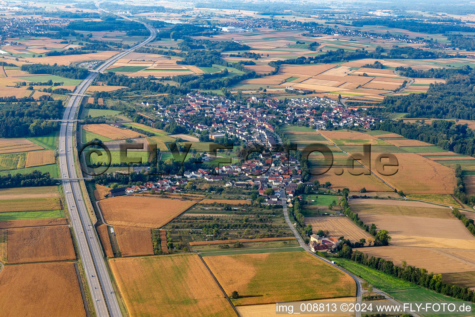 From the north in the district Unzhurst in Ottersweier in the state Baden-Wuerttemberg, Germany