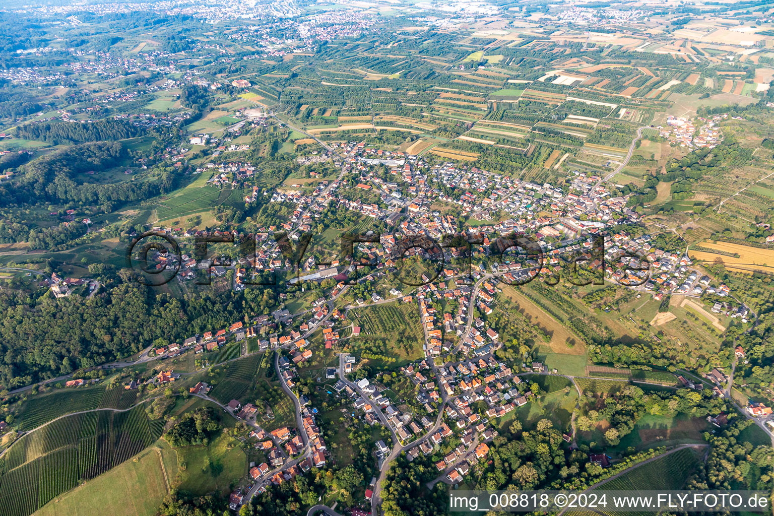 Town View of the streets and houses of the residential areas in Lauf in the state Baden-Wuerttemberg, Germany