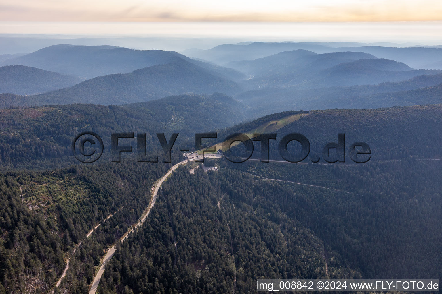 Mountain slope with downhill ski slope and cable car - lift Seibelseckle in Seebach in the state Baden-Wurttemberg, Germany