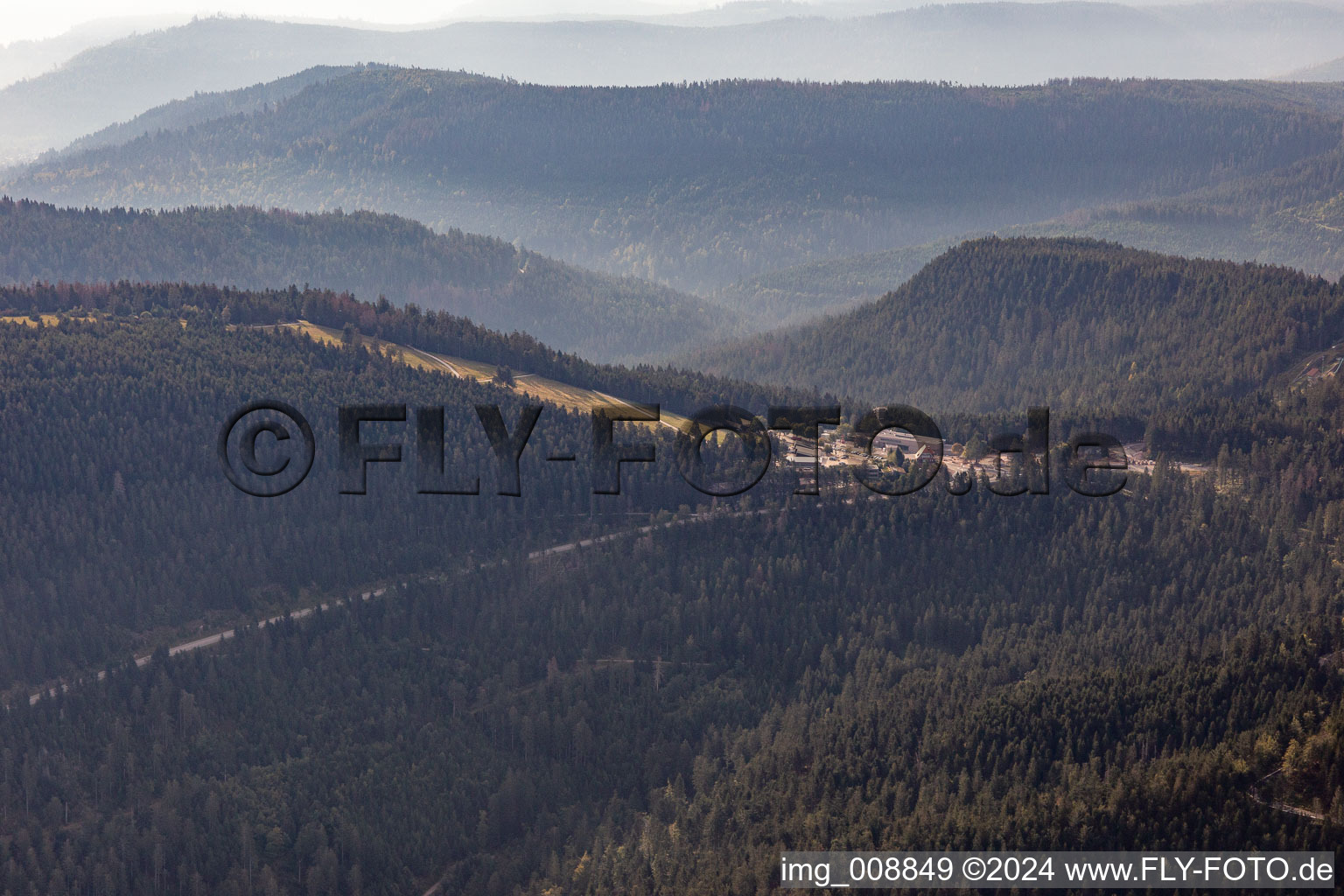 Aerial view of Resting Stone in Seebach in the state Baden-Wuerttemberg, Germany