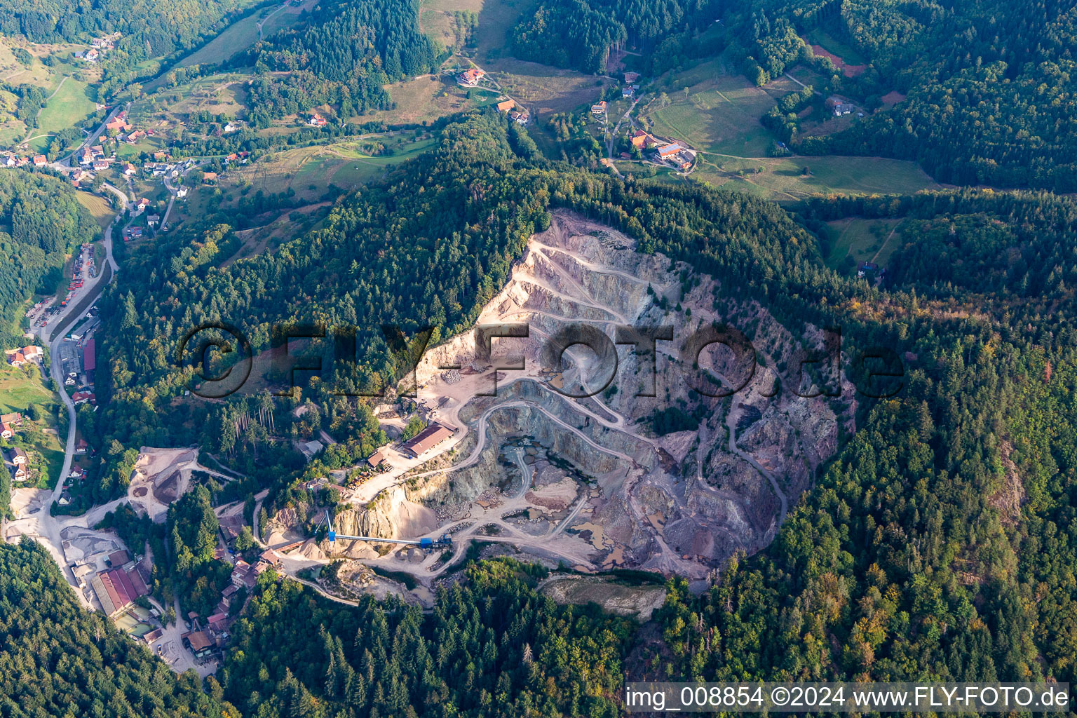 Quarry for the mining and handling of Granit Ottenhoefen in Ottenhoefen im Schwarzwald in the state Baden-Wuerttemberg, Germany