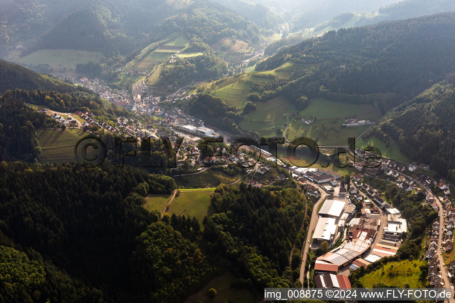 Industrial estate and company Treyer Paletten GmbH in Bad Peterstal-Griesbach in the state Baden-Wuerttemberg, Germany