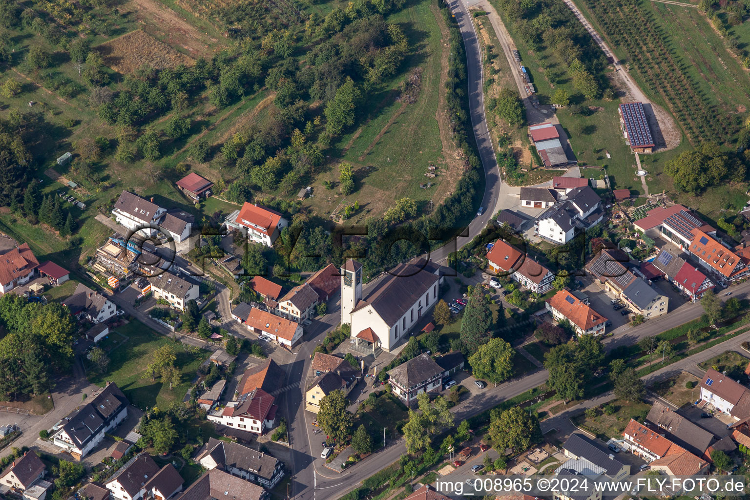 Holy Cross Church in the district Ebersweier in Durbach in the state Baden-Wuerttemberg, Germany