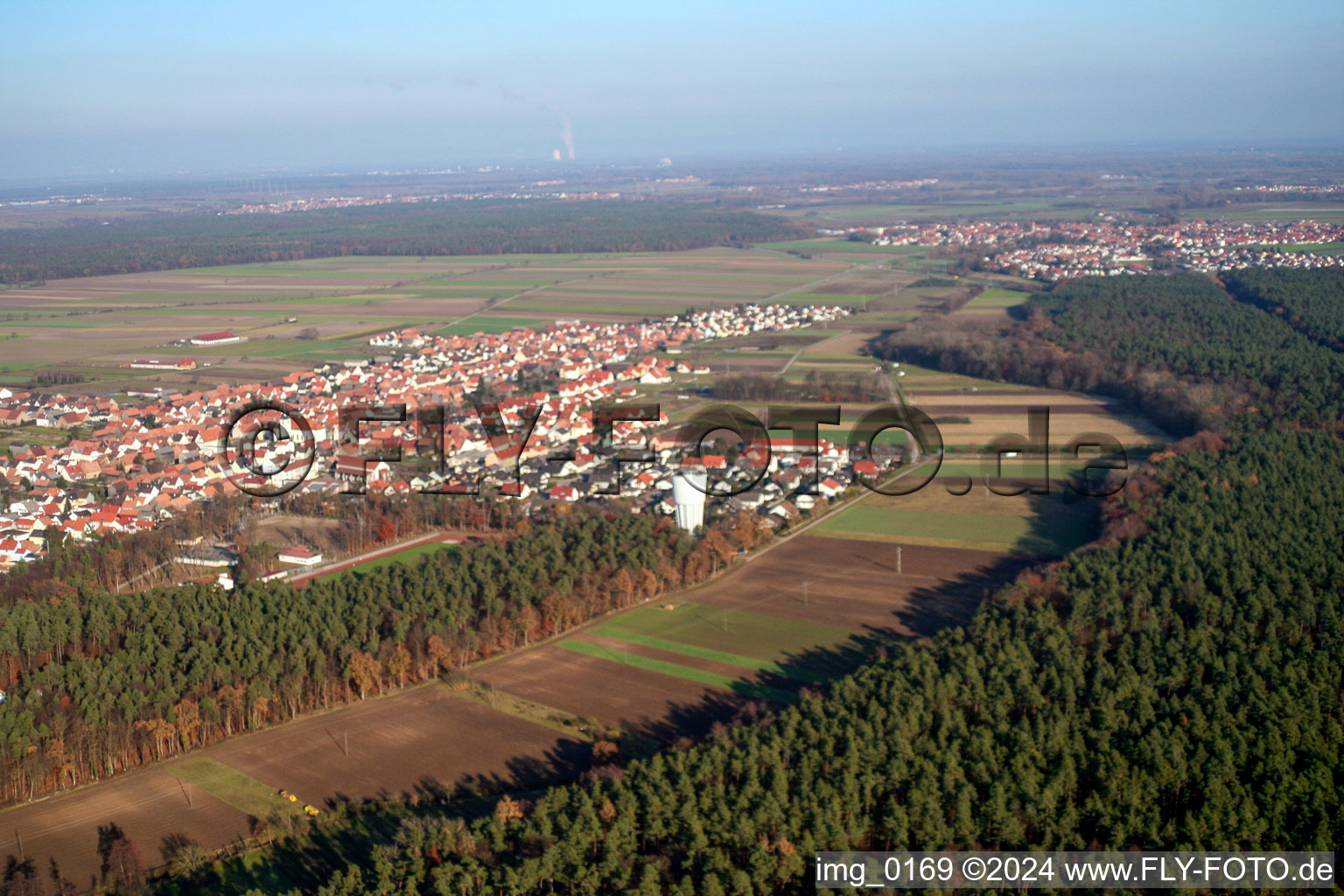 Aerial view of Hatzenbühl in the state Rhineland-Palatinate, Germany