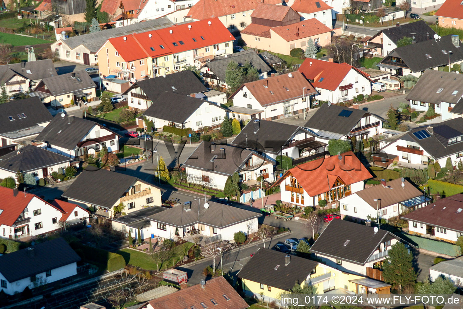 Hatzenbühl in the state Rhineland-Palatinate, Germany from above