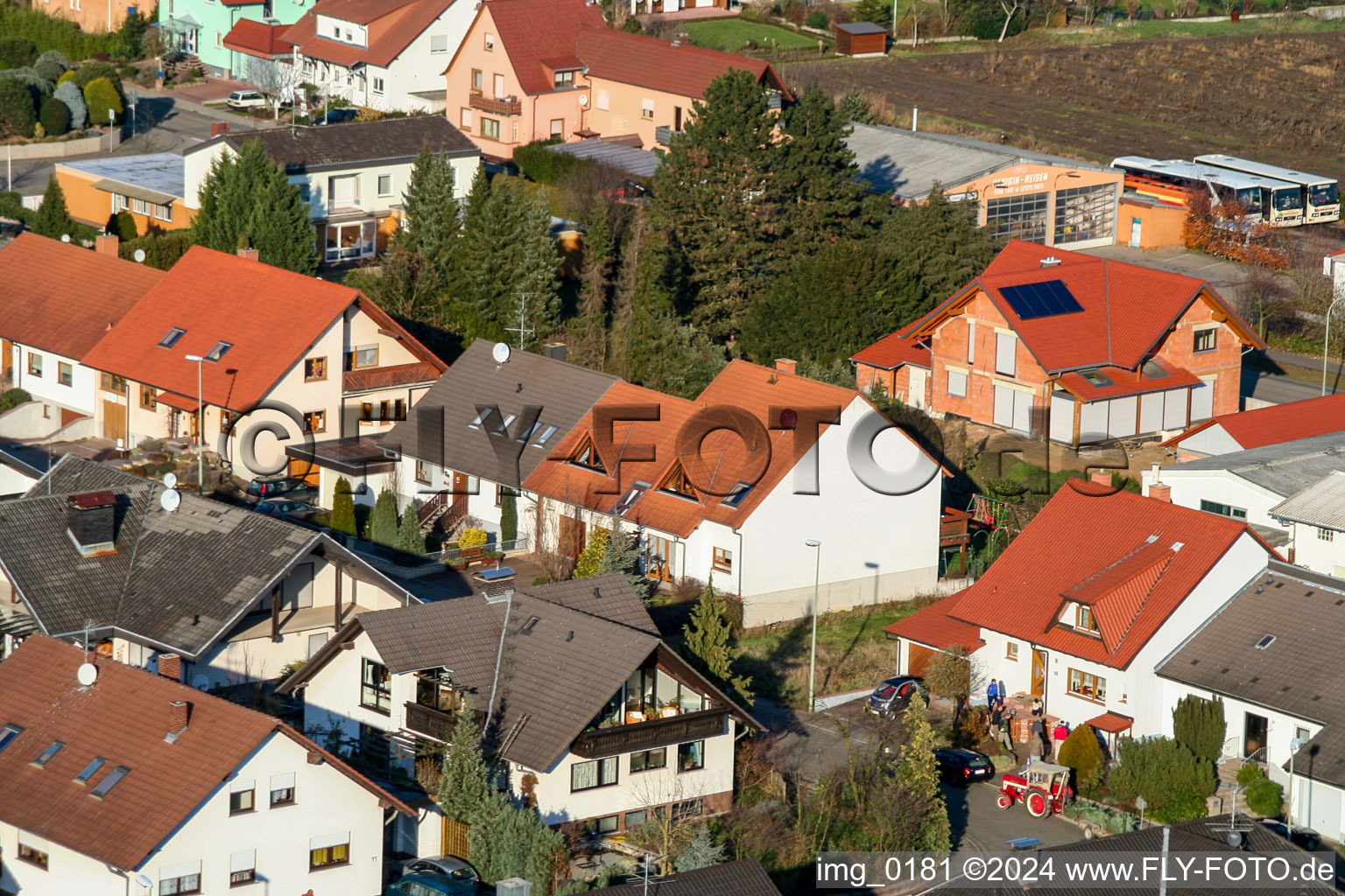 Hatzenbühl in the state Rhineland-Palatinate, Germany seen from above