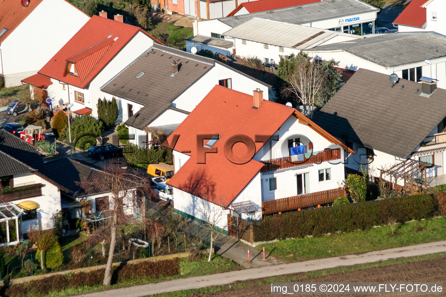 Bird's eye view of Hatzenbühl in the state Rhineland-Palatinate, Germany