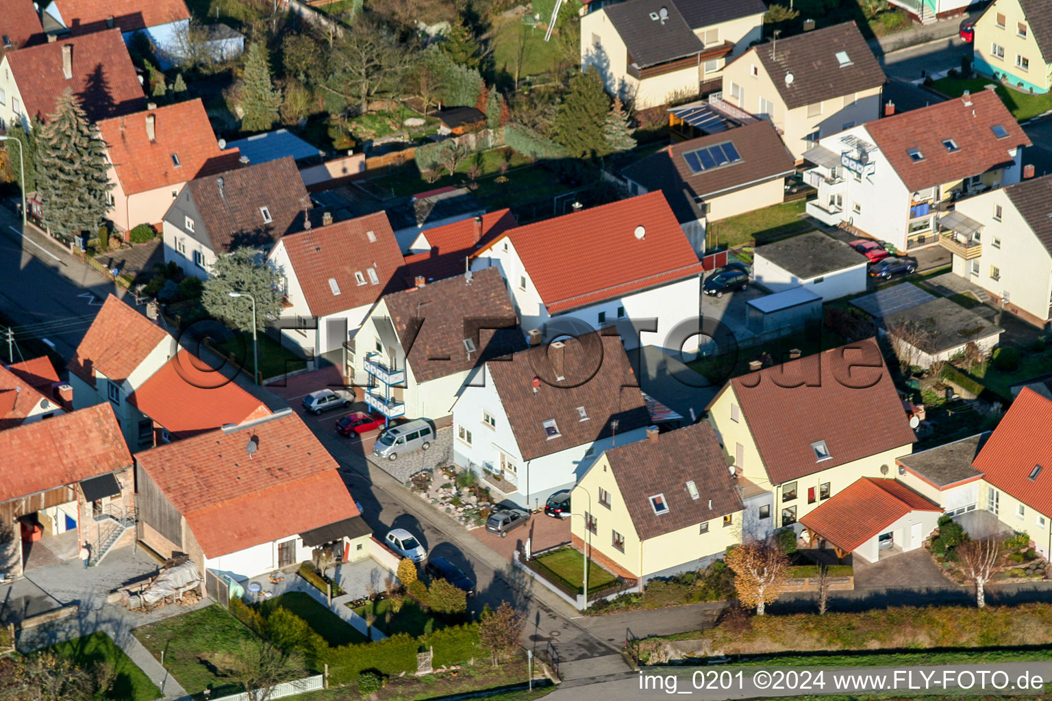 Aerial view of Hatzenbühl in the state Rhineland-Palatinate, Germany