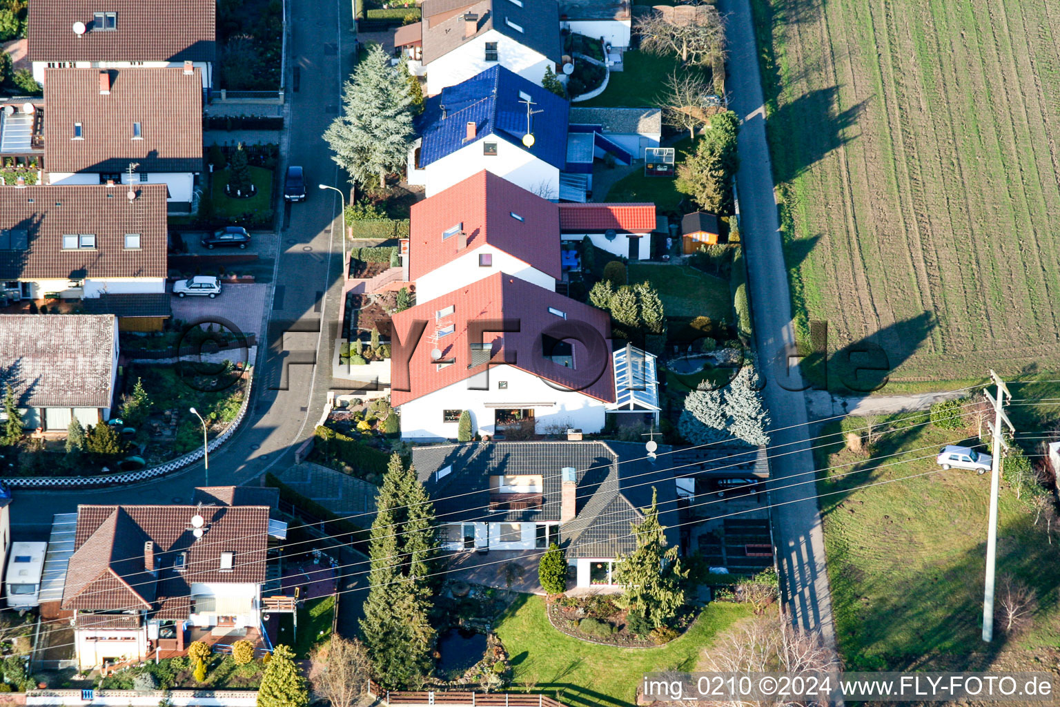 Hatzenbühl in the state Rhineland-Palatinate, Germany out of the air