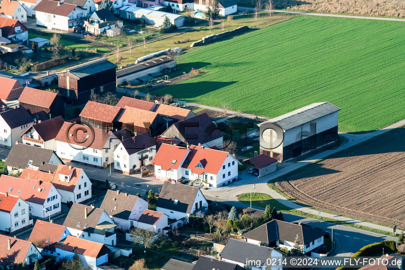 Hatzenbühl in the state Rhineland-Palatinate, Germany seen from above