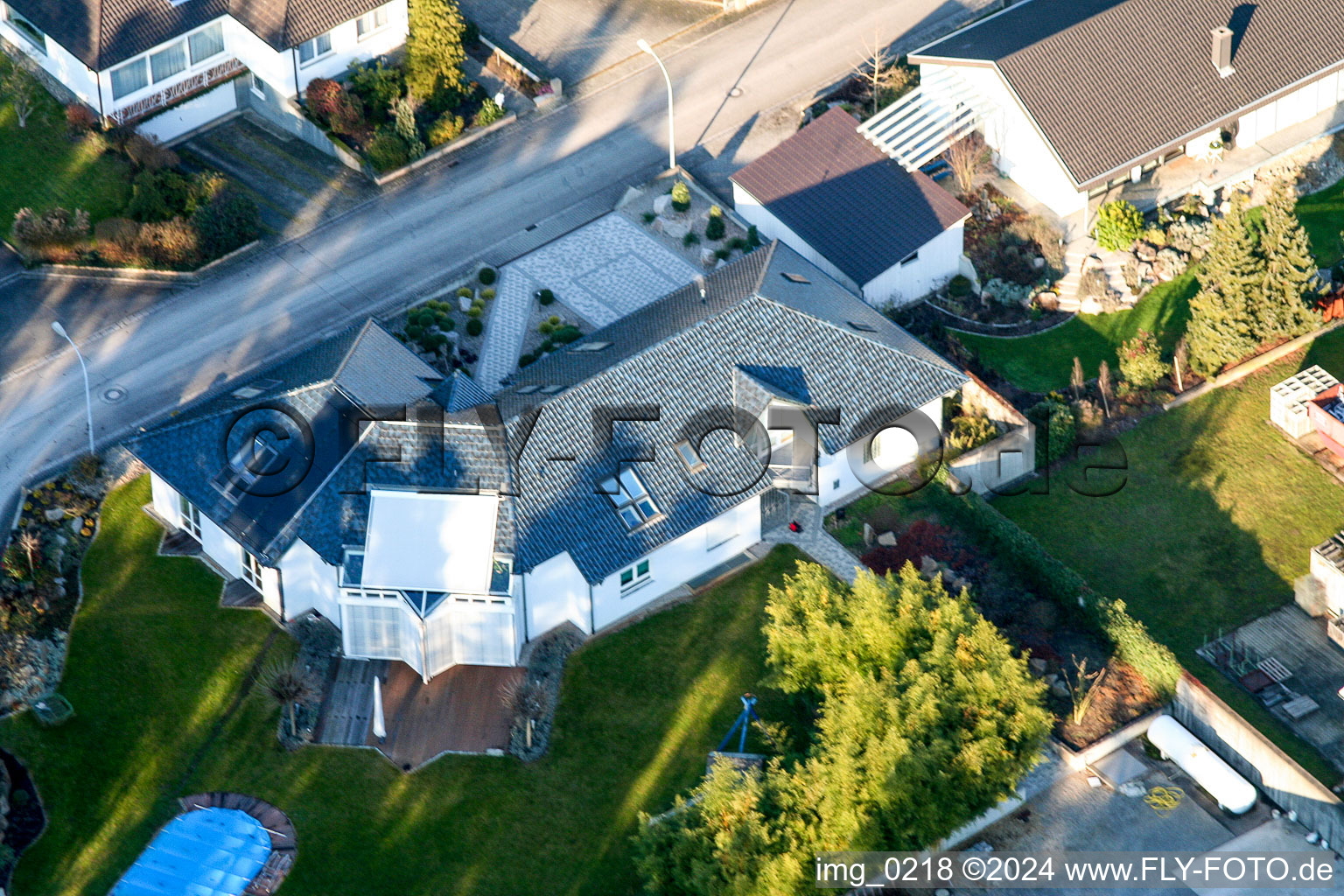 Aerial photograpy of Industriestraße Bauernwaldstr in Rheinzabern in the state Rhineland-Palatinate, Germany