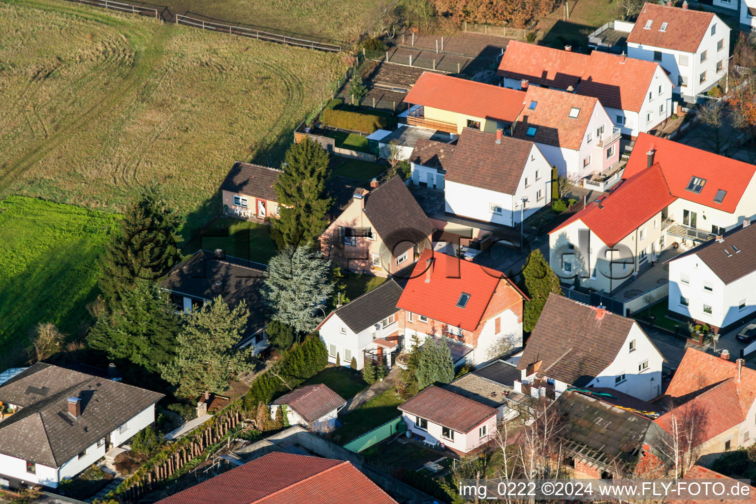 Industriestraße Bauernwaldstr in Rheinzabern in the state Rhineland-Palatinate, Germany from above