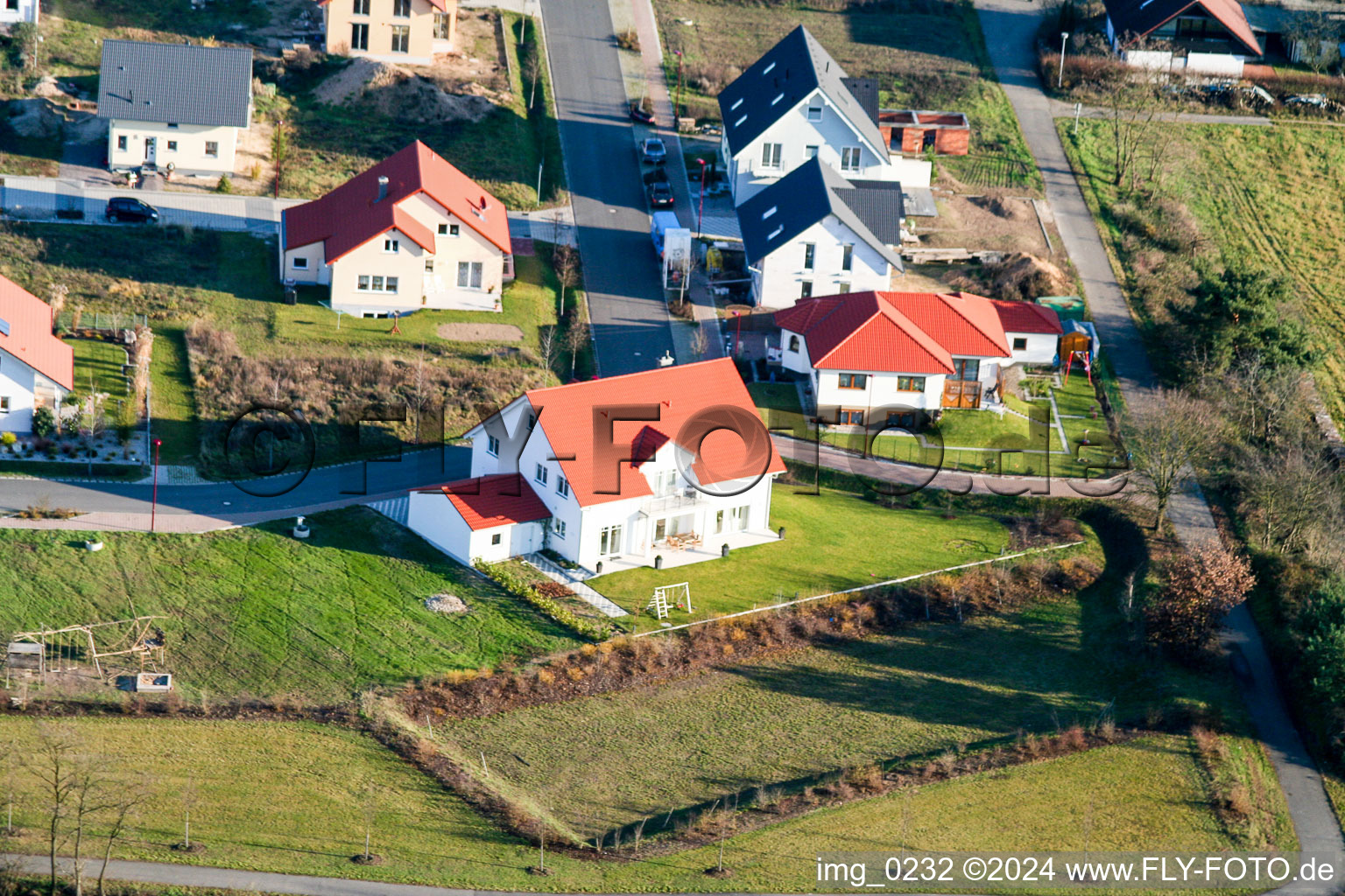 New development area An den Tongruben in Rheinzabern in the state Rhineland-Palatinate, Germany