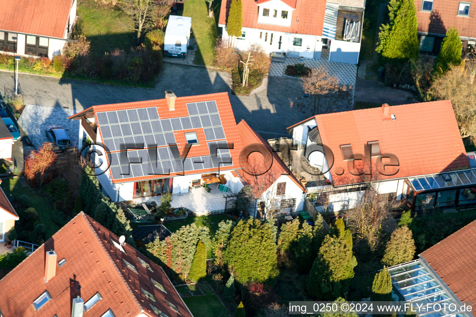 Drone recording of New development area An den Tongruben in Rheinzabern in the state Rhineland-Palatinate, Germany