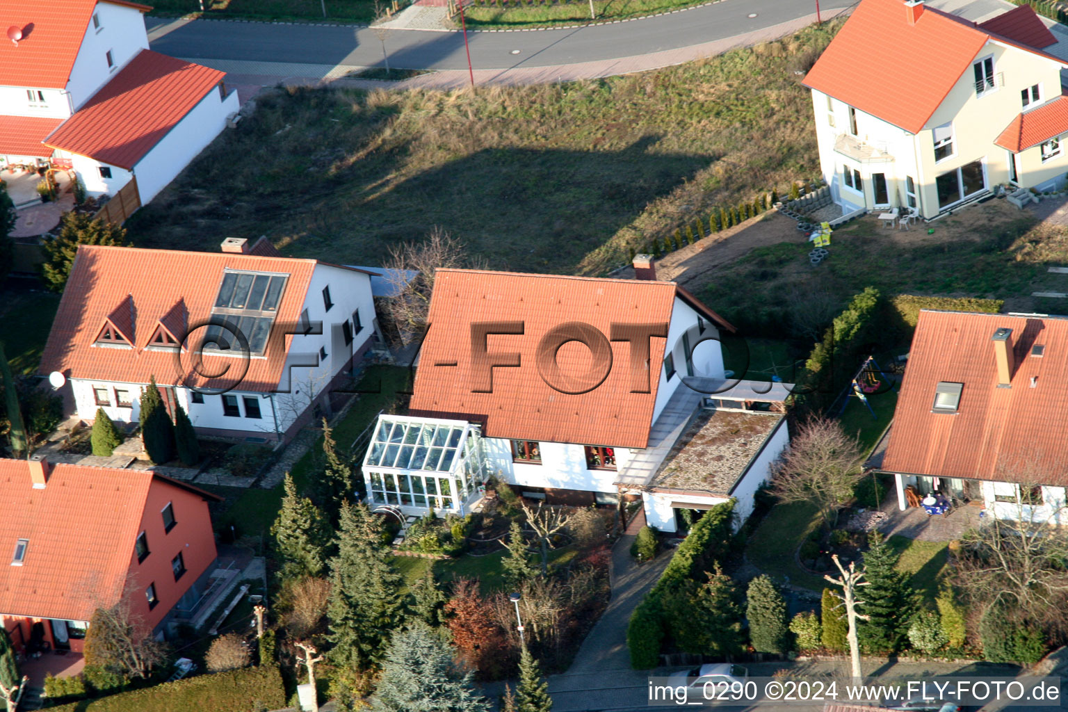 Drone image of New development area An den Tongruben in Rheinzabern in the state Rhineland-Palatinate, Germany