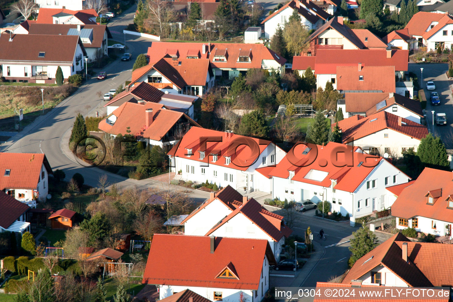 New development area An den Tongruben in Rheinzabern in the state Rhineland-Palatinate, Germany out of the air