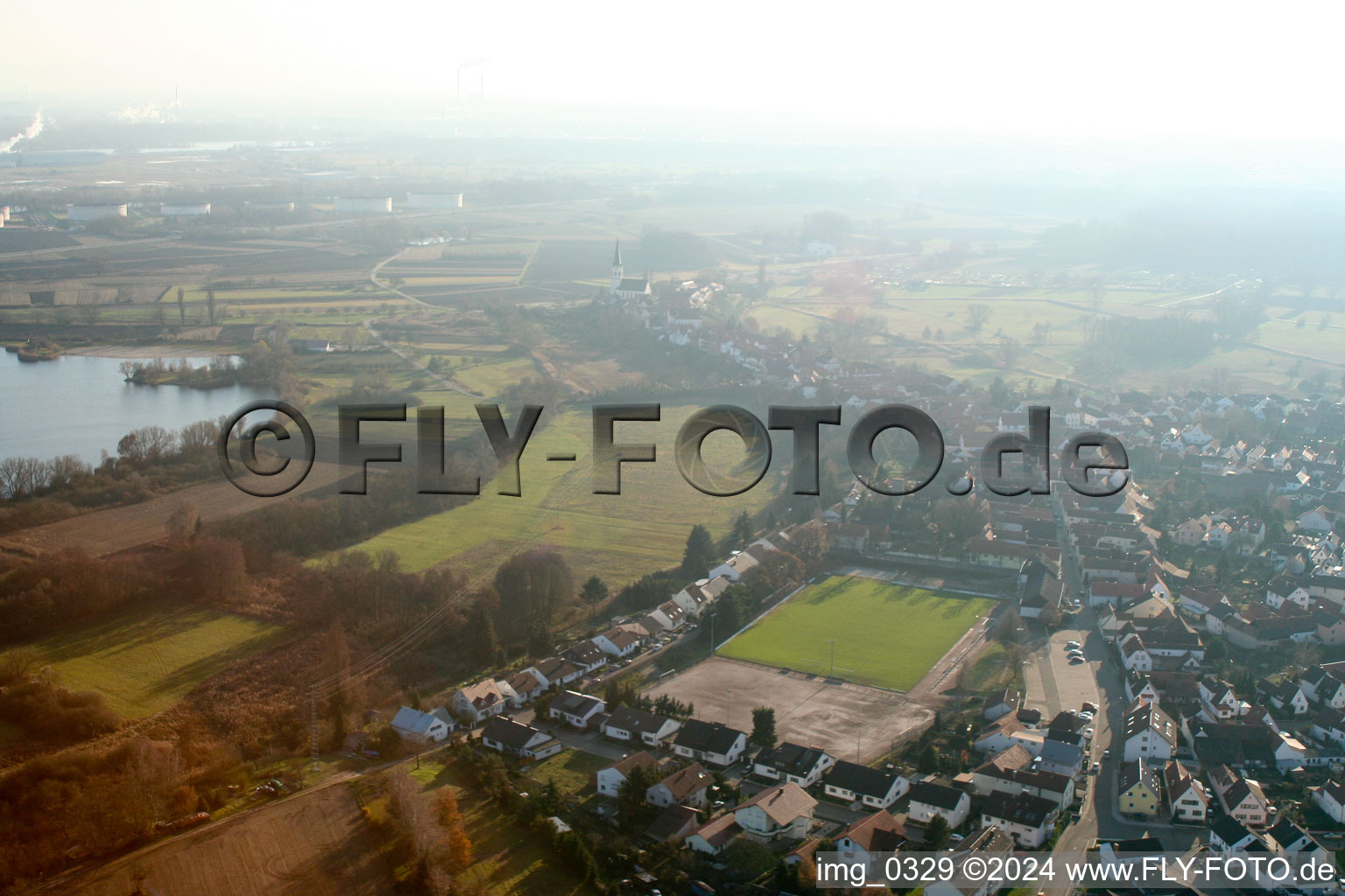 Sports grounds and football pitch in Jockgrim in the state Rhineland-Palatinate