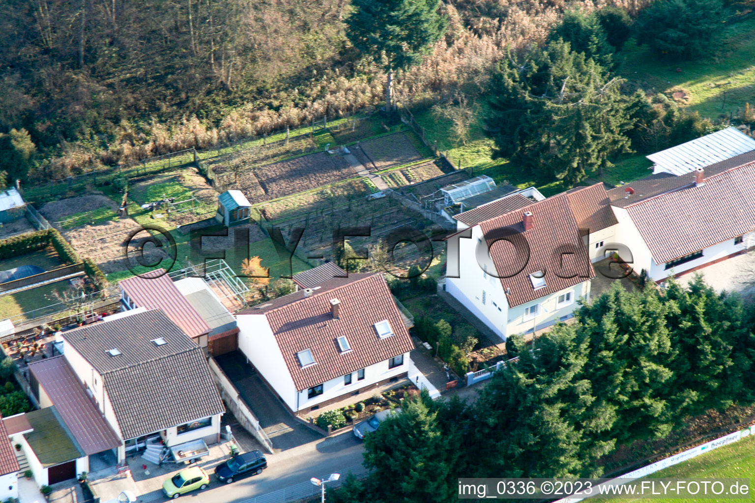 Oblique view of Jockgrim in the state Rhineland-Palatinate, Germany