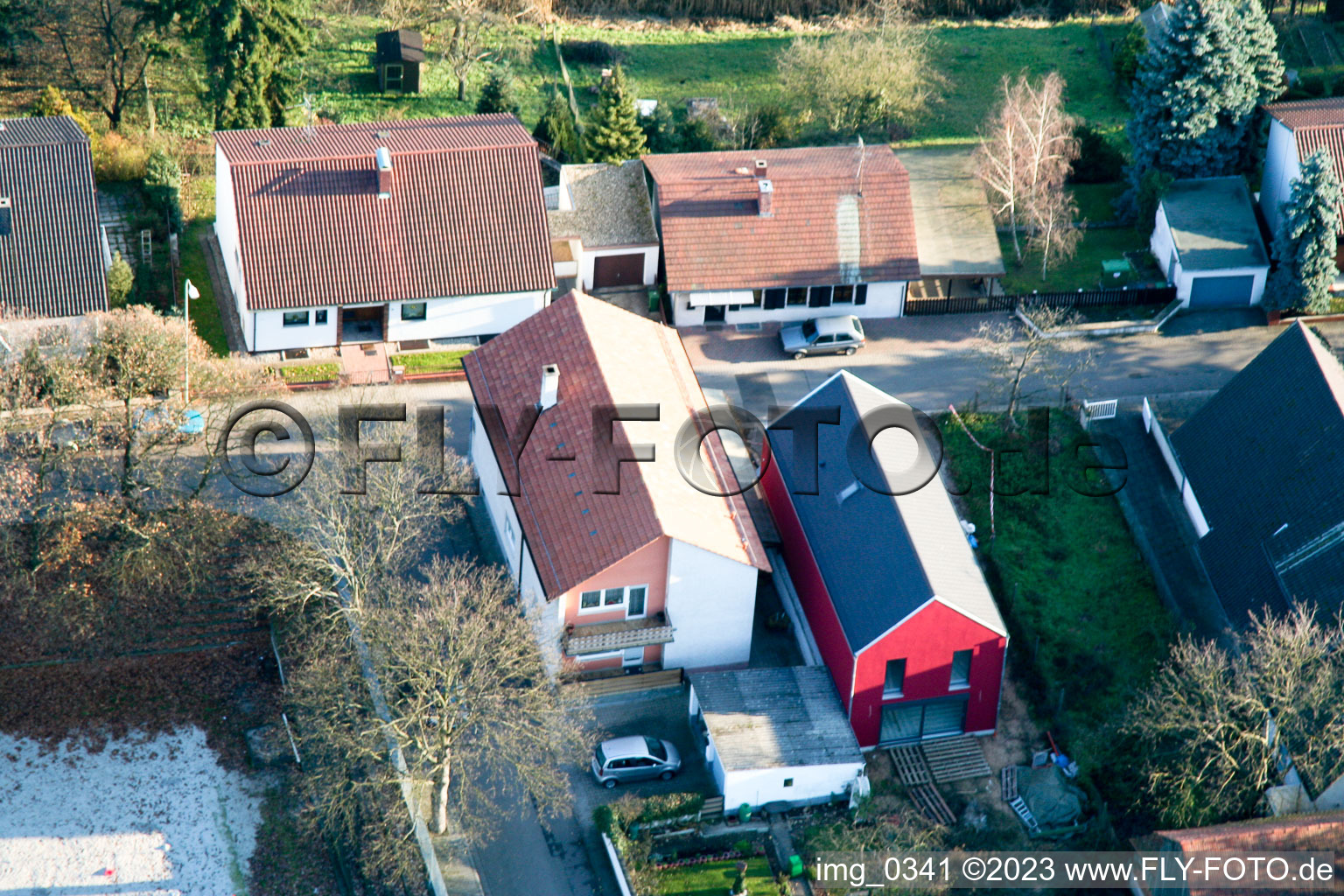 Jockgrim in the state Rhineland-Palatinate, Germany from above