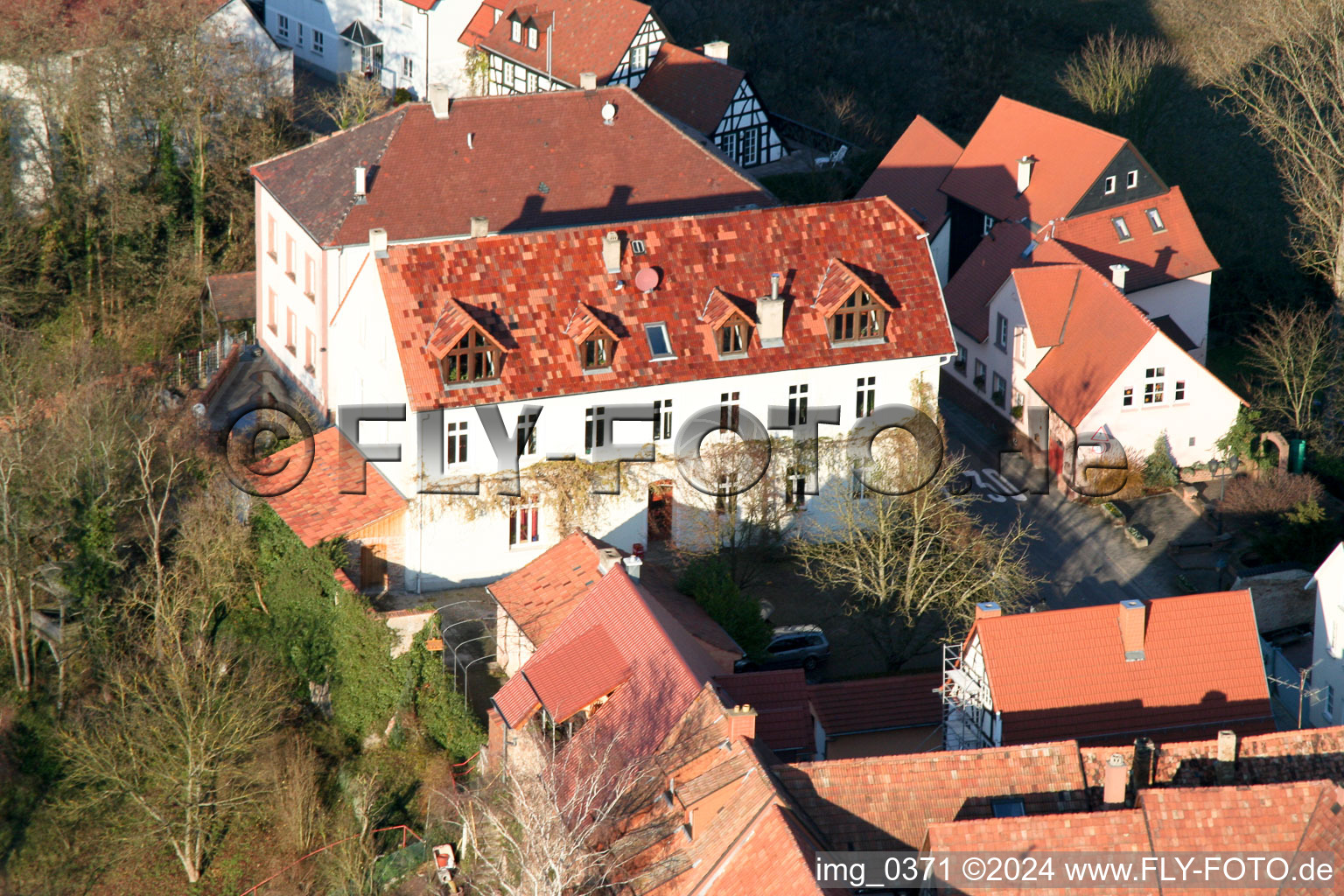 Ludwigstr in Jockgrim in the state Rhineland-Palatinate, Germany out of the air