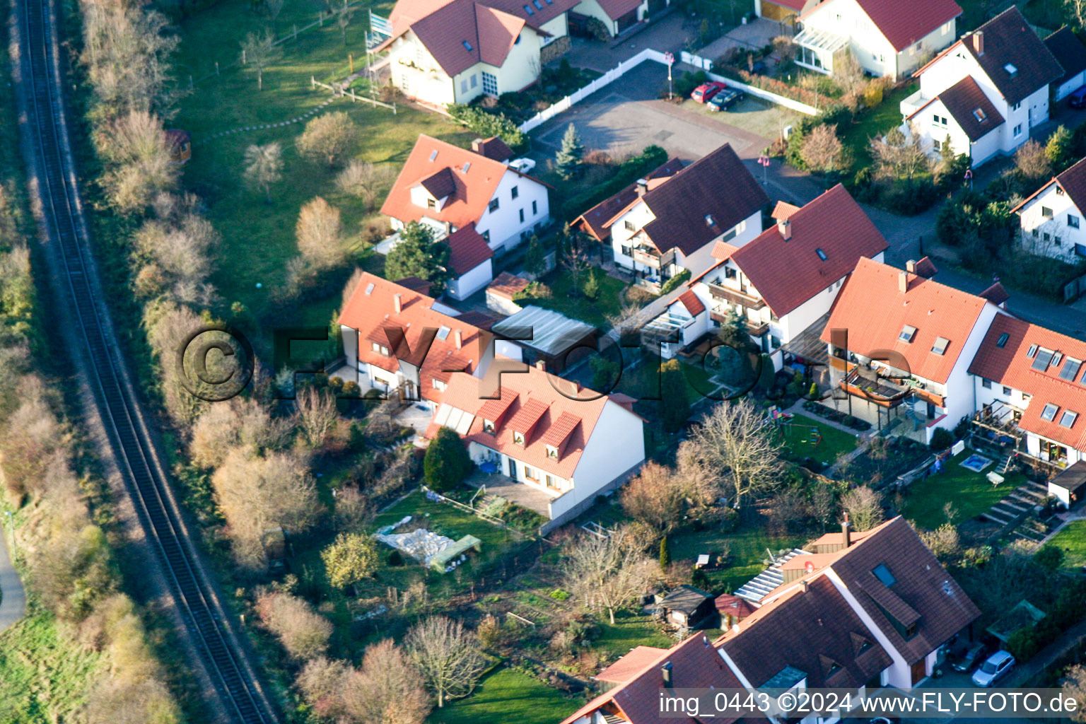 Aerial photograpy of Living close to the city in Kandel in the state Rhineland-Palatinate, Germany