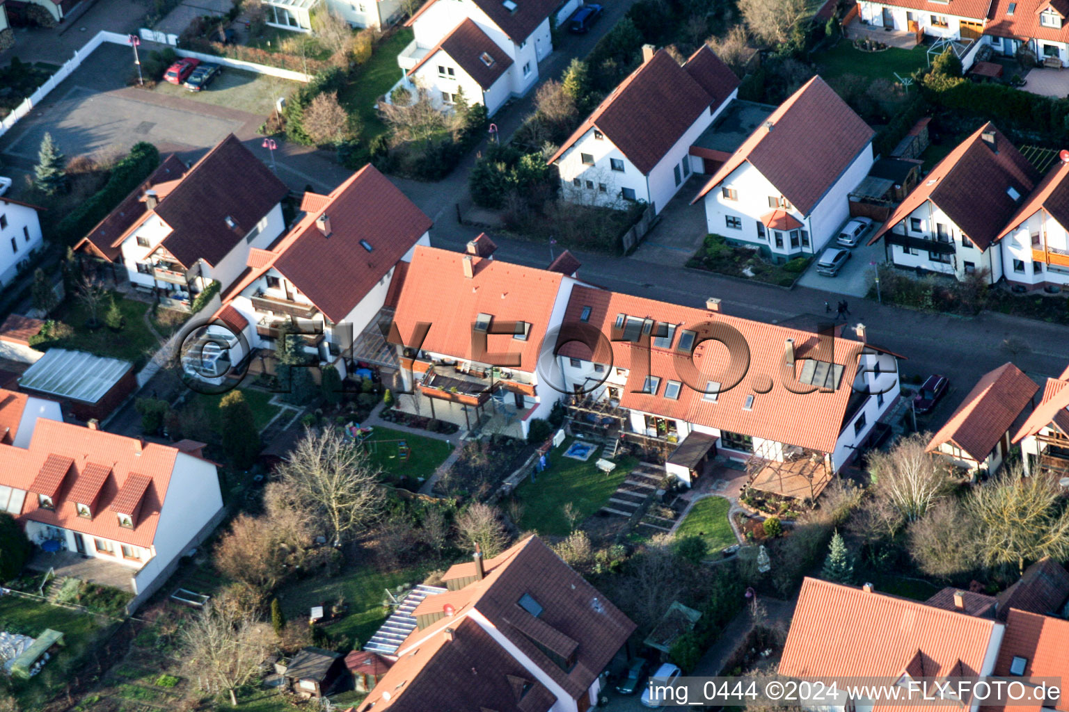 Oblique view of Living close to the city in Kandel in the state Rhineland-Palatinate, Germany