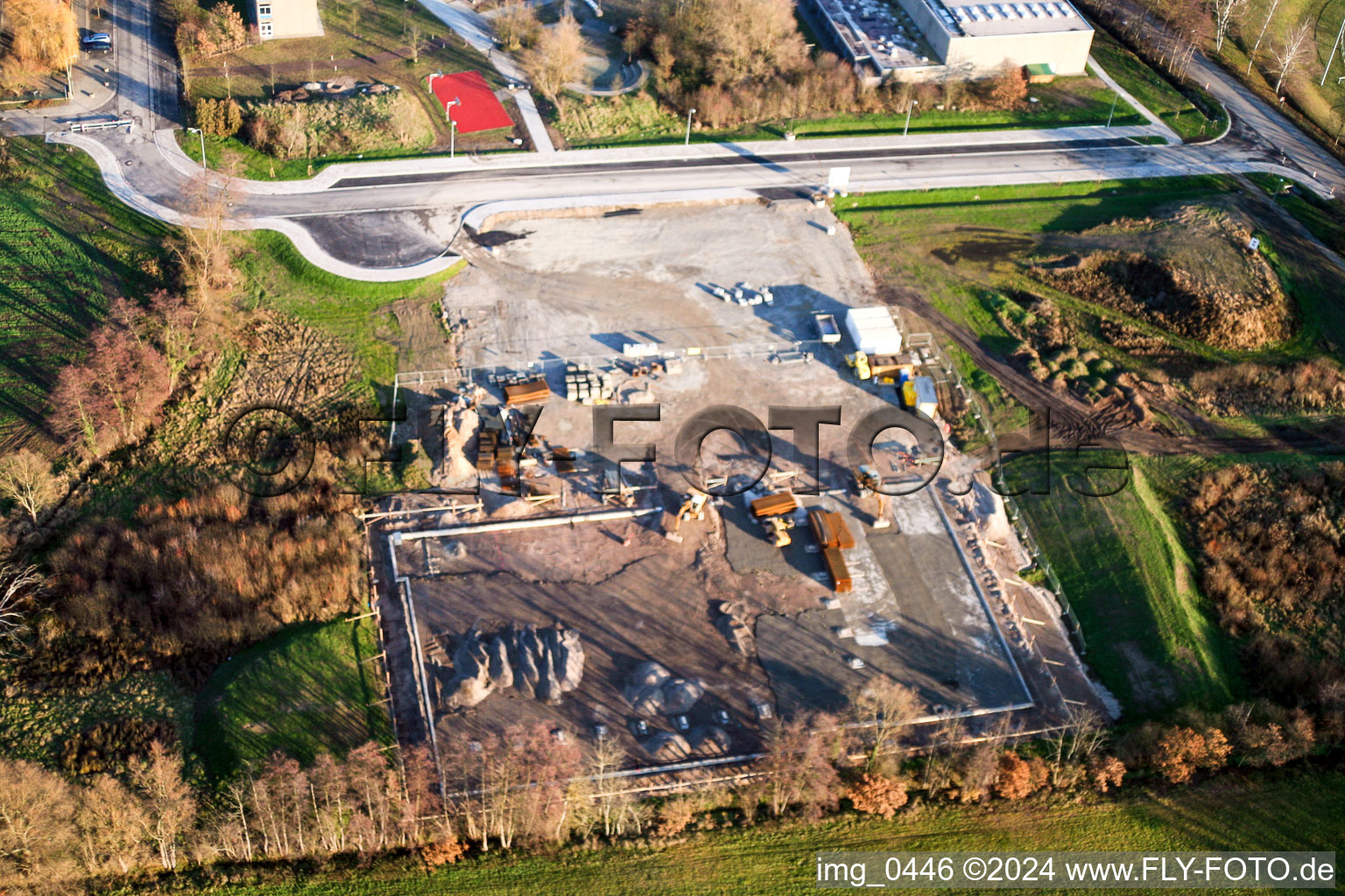 Construction site multi-purpose hall in Kandel in the state Rhineland-Palatinate, Germany