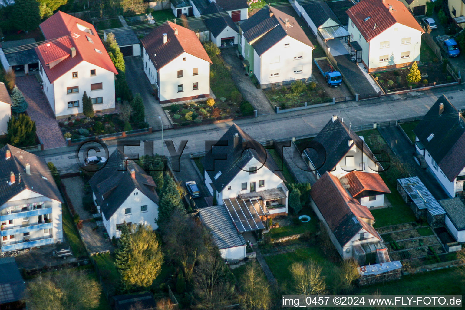 Aerial photograpy of Elsaesserstr in Kandel in the state Rhineland-Palatinate, Germany