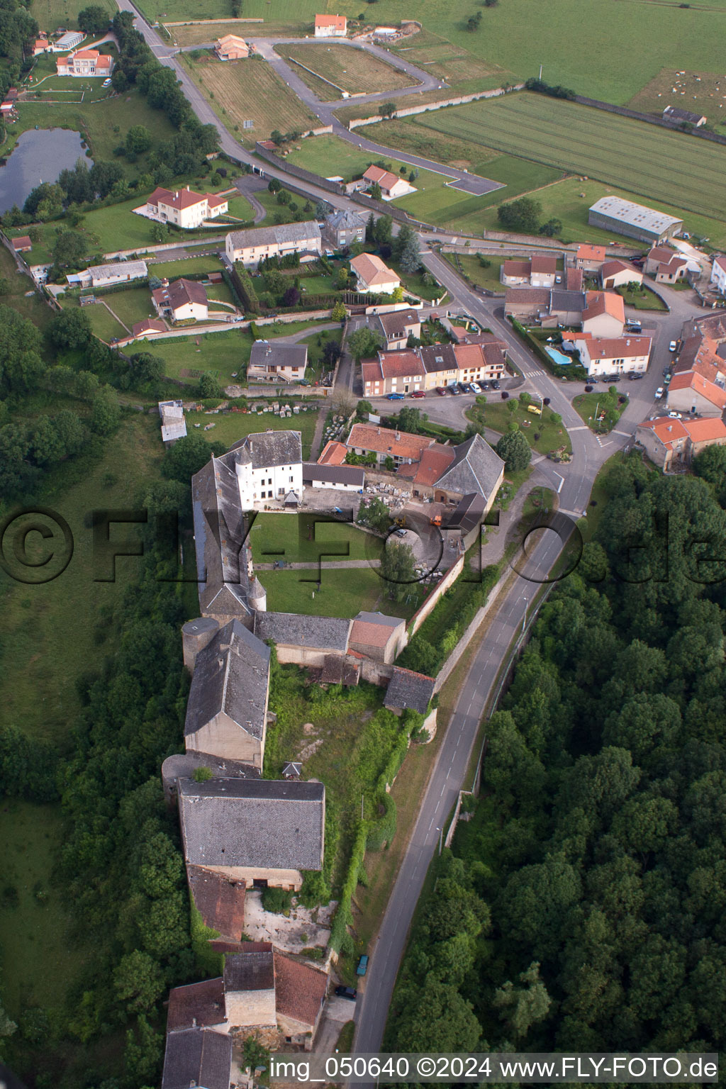 Aerial view of Roussy-le-Village in the state Moselle, France