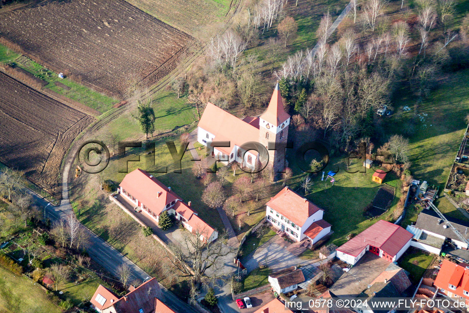 Church of Minfeld in Minfeld in the state Rhineland-Palatinate, Germany