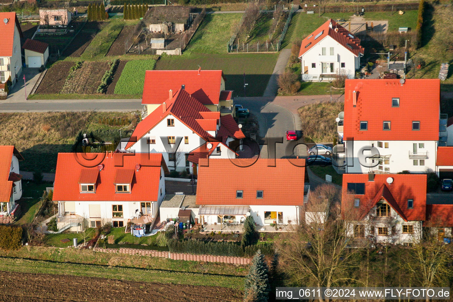 Aerial view of Rabbit catching in Freckenfeld in the state Rhineland-Palatinate, Germany