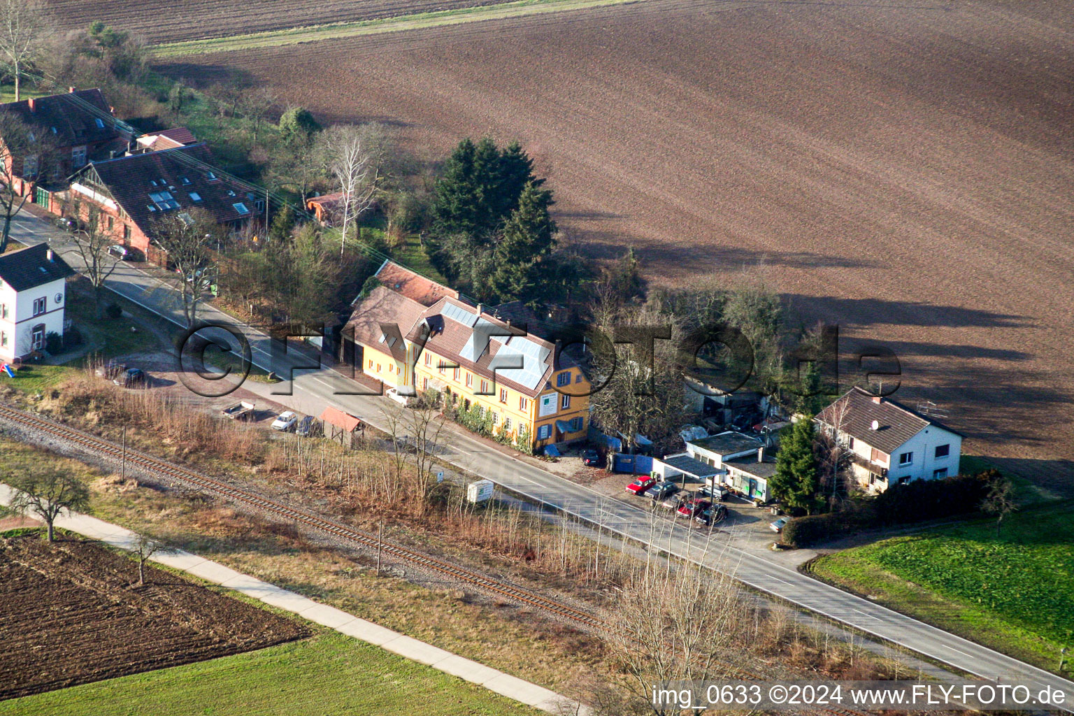 Opposite train station in the district Schaidt in Wörth am Rhein in the state Rhineland-Palatinate, Germany